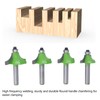 4 Pcs Roundover Router Bit 8mm Shank 5/8in 3/4in 7/8in