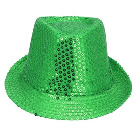 UTTPLL St. Patricks Day Irish Hat Green Sequin Fedoras Leprechaun Headwear Costume Cosplay Accessories Unisex Adults Teens Funny Party Hats