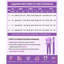 Gogokids Children's Wetsuit - 2.5 mm Neoprene Diving Suit, UV 50+ Sun Protection, Ultrastretch, Back Zip - Ideal for Swimming, Surfing, Water Sports