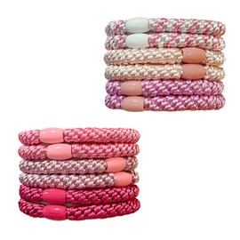 KAIYAYA 12 Stück Haargummis Mädchen Elastische Haargummis schlichte geflochtene Haarbänder Damen Mehrfarbigen für Verschiedene Frisuren dickes Haar und lockiges Haar