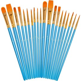 Paint Brushes Set for Acrylic Painting, 20 Pcs Oil Watercolor Acrylic Paint Brush, Artist Paintbrushes for Body Face Rock Canvas, Drawing Arts Crafts Supplies