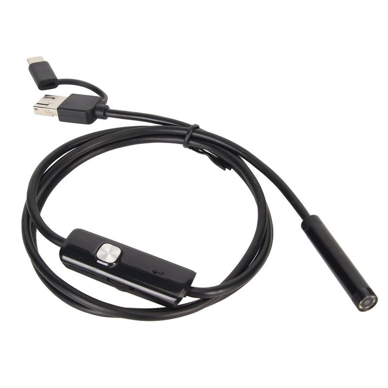 USB Endoscope 8mm Lens 3 in 1 Interface IP67 Waterproof