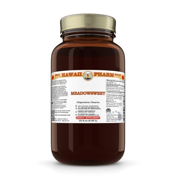 Meadowsweet (Filipendula Ulmaria) Dry Leaf Tincture, Made in Hawaii, Organic