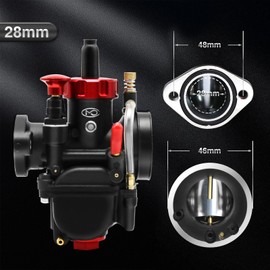 PE28 Carburetor with Air Filters Carb Jets Starter Valve Set Fit Flange Motorcycle Engine Replacement for Dirt Pit Bike Mini Bike Motocross ATV（Style A)