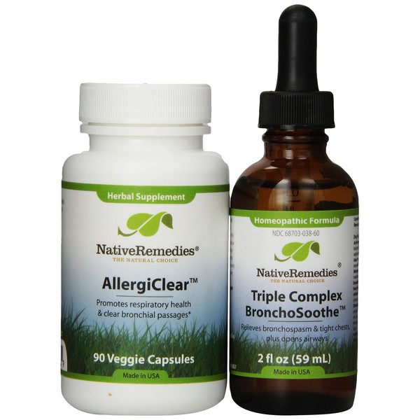 Native Remedies AllergiClear and BronchoSoothe 2 fl oz