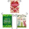 Seasonal Home Yard Decor: 3-Pack Outdoor Garden Flags for Valentine's Day, St. Patrick's Day, and Easter Celebrations