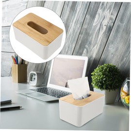 IWOWHERO 1Pc Bamboo Cover Tissue Box Holder Modern Design for Home Room Bedroom Bathroom and Car Stylish Tissue Storage Easy to Clean and Maintain