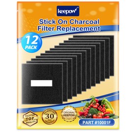 KEEPOW 12 Pack Trash Can Deodorizer Stick On Compost Bin Filter, Activated Charcoal Purifying Deodorizer for Indoor Kitchen Compost Bucket, Trash Cans, Countertop and Recycle Bins (Square)