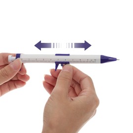 Ballpoint pen, caliper, ruler, pen set of 2, blue writing, school supplies, tools, labeling device - Blue/Red