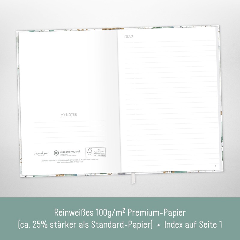 Trendstuff by Häfft Notebook A5+ Squared with Elastic Band [Gold