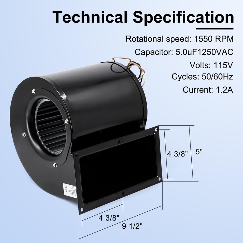 Criditpid Furnace Blower Fan Replacement for Dayton 1TDT6, 4C565, Fasco