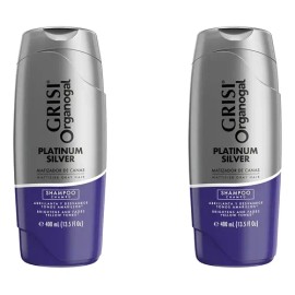 2 Shampoo Grisi Organogal Silver Canas Platinadas 400ml                                                                                               