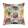 Potted Plants Cats Houseplants Hanging Planters Cute Pattern Throw Pillow