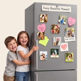 50PCS DIY Fridge Magnet Kit, 2 Inch Square Clear Acrylic Magnets for Photos