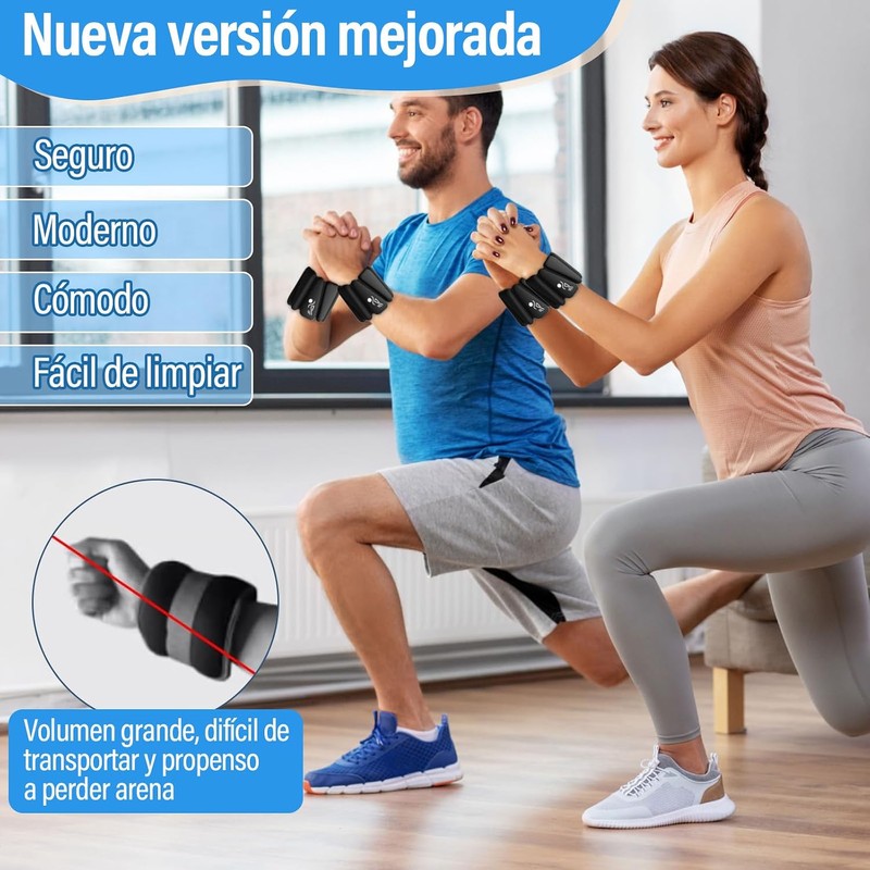 KIROGILY Polainas para Tobillo y Muñeca, Ajustables, Silicona, 2 lbs