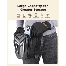 Mohard Motorcycle Leg Bag with Leg Strap, Thigh Bag for Women Men, Splash-Resistant Motorbike Leg Bag, Sturdy EVA Drop Leg Bag, Expandable Storage Tactical Hip Bag for Cycling Hiking Climbing Fishing
