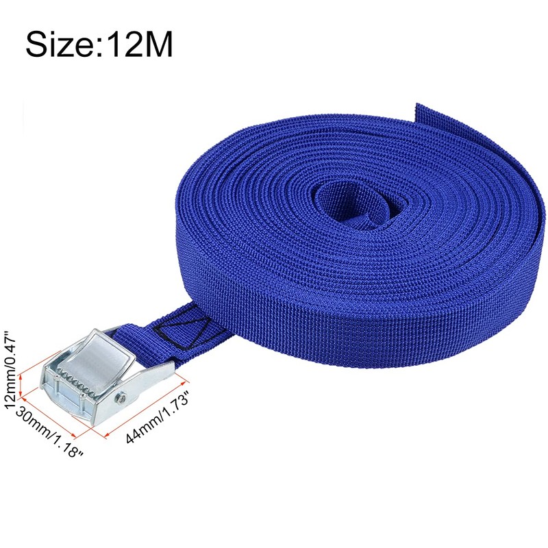 sourcing map Cam Buckle Lashing Strap 12 m x 25