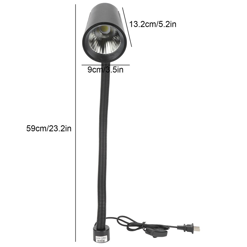 LED Work Lamp with Magnetic Base Adjustable Gooseneck for Sewing
