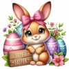 x12 Rabbit Bunny Easter Glass Vinyl Decal Stickers Colour ol457