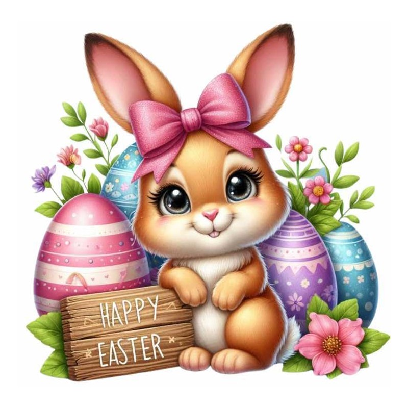 x12 Rabbit Bunny Easter Glass Vinyl Decal Stickers Colour ol457