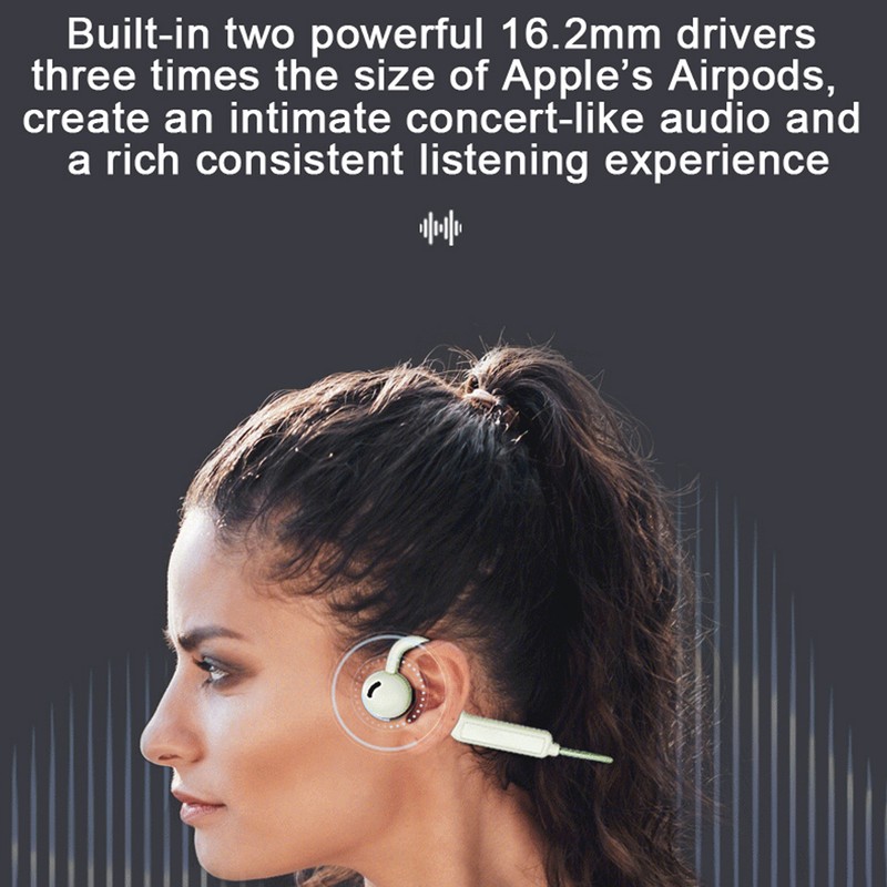 Open Ear Headphones Wireless Bluetooth 5.3 IPX4 Waterproof Stereo Open