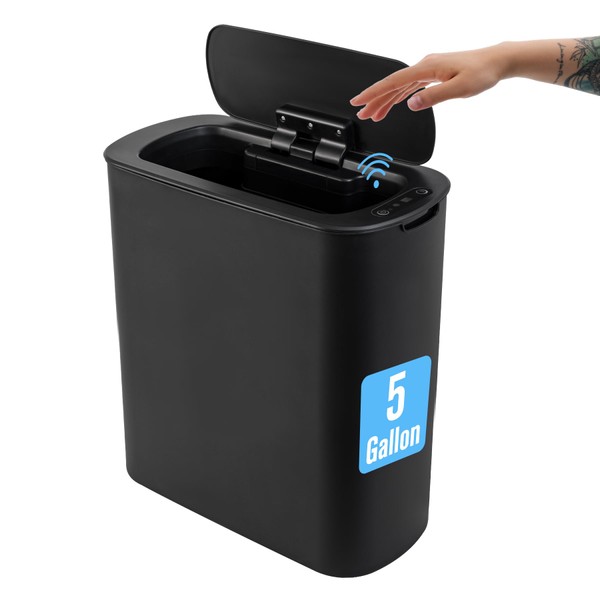Cesun 5 Gallon Automatic Bathroom Trash Can, Touchless Motion Sensor