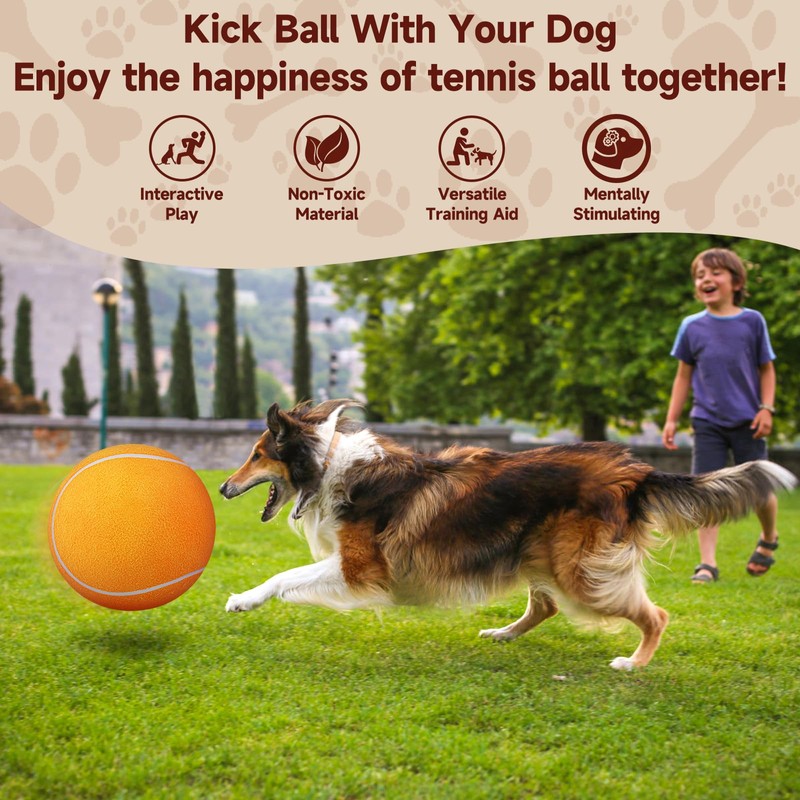 QDAN Large Tennis Ball for Dogs: Pet Toys 9.5" Giant