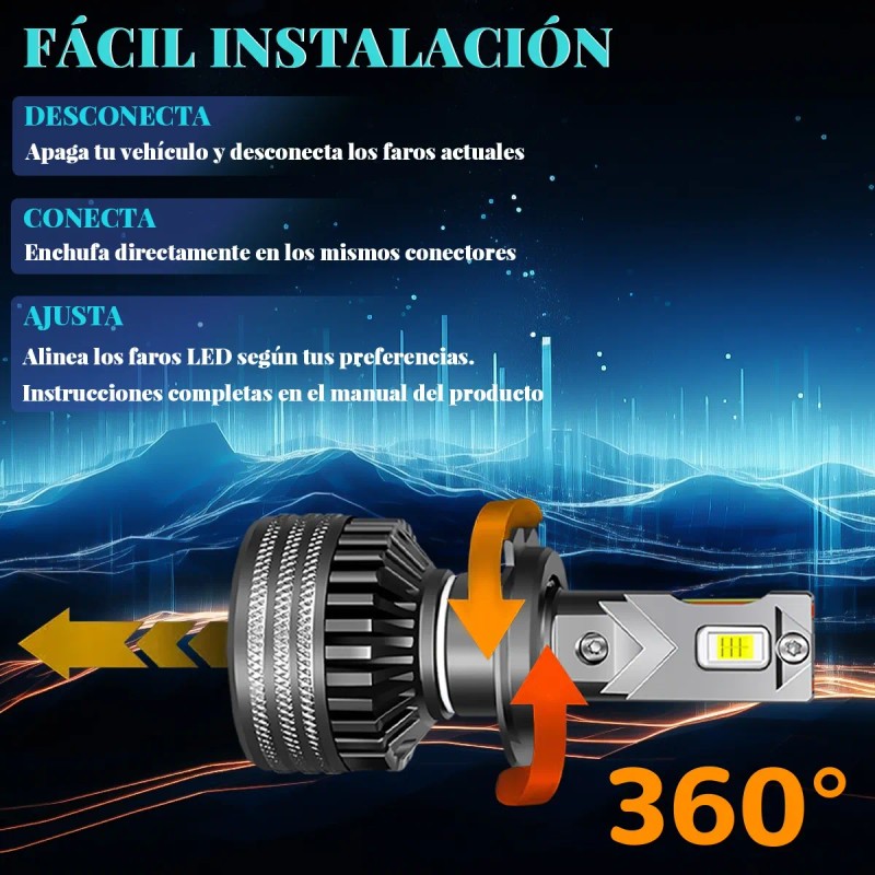 H4 H7 H11 9005 Kit De Faros Led 48000lm Para