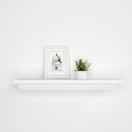 JOLLYMER Wall Mounted Floating Shelf with Hidden Gun Storage Compartment, White