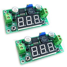 HiLetgo 2pcs LM2596 Adjustable DC-DC Step Down Buck Power Convert Module 4.0-40V Input to 1.25-37V Output with LED Voltmeter Display