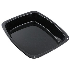 Spares2go Large Vitreous Enamel Roasting Tin Oven Baking Tray