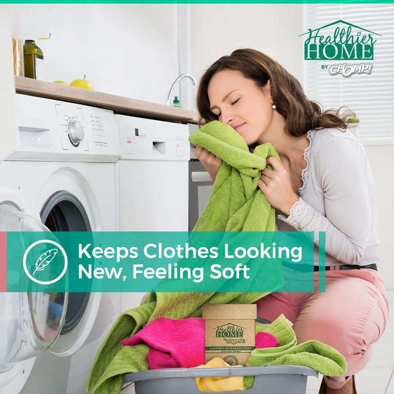 CHOMP! Zero Waste Laundry Detergent Pacs: Lemongrass Scented, High-Efficiency (HE)