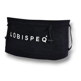 LOBISPEQ® Compression Running Belt + Back Support + Stick Holder + Unique Pocket 360° | Running Belt for Running, Trail Running or Hiking for Training and Racing with Large Capacity, black, L, Single