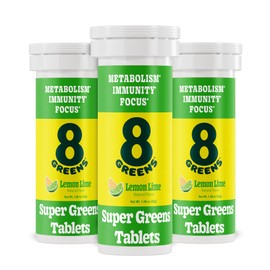 8Greens Supergreens Tablets | Super Greens Powder Superfood, Metabolism Immunity & Focus, Daily Greens Effervescent Tablets, Organic: Aloe Vera, Spirulina, Chlorella, Lemon Lime, Tube 30 Servings