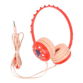 Kids Wired Headphone 3.5mm Jack Stereo Adjustable Headband Cute Child Dinosaur Headset for PC TabletsRed