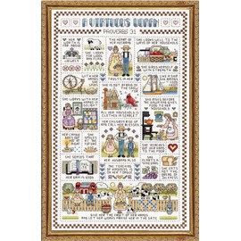 Janlynn 14 Count A Virtuous Woman Counted Cross Stitch Kit, 9-1/4-Inch by 15-1/4-Inch