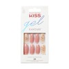 KISS Gel Fantasy Glue-On Nails Pink & Gold Long Length