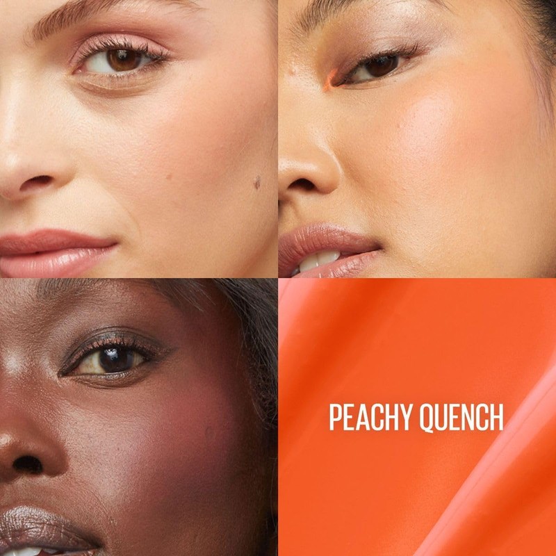 Maybelline SunKisser Rubor Líquido Mate Peachy Quench, Efecto Sunglow Durazno