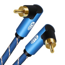 RCA Cable, EMK 90 Degree Right Angle RCA to RCA Audio Cable[24K Gold-Plated,HiFi Sound Quality] Stereo Audio Cable for Home Theater, HDTV, Amplifiers, Hi-Fi Systems (1.6ft/0.5m)