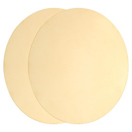 sourcing map 2Pcs Brass Round Plate, 0.02"(0.5mm) Thick 4"(100mm) Dia H62 Brass Round Disc Blank Round Metal Sheet Copper Circle Disc for Metal Stamping DIY Crafts