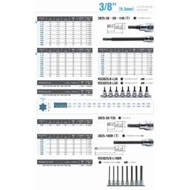 Koken T25 3025.100R-T25 3/8 (9.5 mm) SQ. Torx Bit Socket (Round Shaft) Total Length 3.9 inches (100 mm)