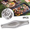 SYCOOVEN 4 Pcs BBQ Spring Handle, Stainless Steel Smoker Handle