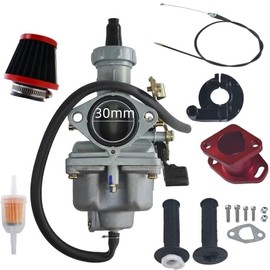 YJGZSVK PZ30 Carburetor 30mm 200cc 250cc Cable Choke For Dirt Bike ATV Taotao SunL JCL Replaces 16100-VM5-004 16100-958-073 Throttle Cable Intake Manifold Handbar Air Filter