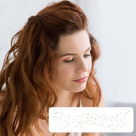 WADY Pecas Metalicas, Brillo facial para mujer, Brillos Para La Cara De Larga Duración Resistente Al Agua Sudor Brillo Facial Para Mujer Pegatinas De Tatuaje Con Manchas Faciales Doradas Y Plateadas