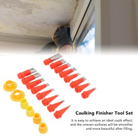 16Pcs Caulking Nozzle Applicator with 6pcs Connection Base, Stainless Steel Caulking Tool Set Reusable Caulking Finisher Kit for Sink Kitchen Bathroom and Window