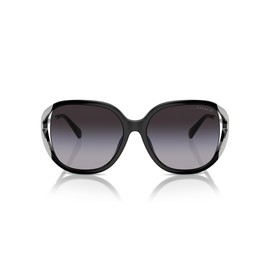 COACH Women's HC8396U Universal Fit Square Sunglasses, Black/Grey Gradient, 56 mm