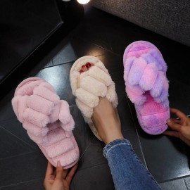 2027 NEW KJ Slippers - Women's Autumn/Winter Outerwear Anti-Slip Home Use Thick-Tread SlippersColor: White, US Size: 38-39