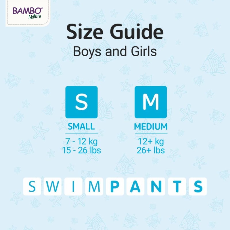 Bambo Nature Hypoallergenic Swim Pants, Eco-Labeled Swim Diapers, Double Leak