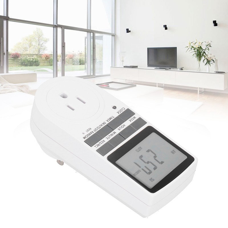 15A LCD Display Energy Saving Timer Socket Outlet Home Appliances