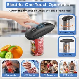Electric Can Opener, Rechargeable Can Openers Automatic with LED Display Hands Free for Arthritis Seniors, Cordless Can Opener Electric Smooth Edge, Auto Stop, Portable Gadgets for Kitchen Almost Cans